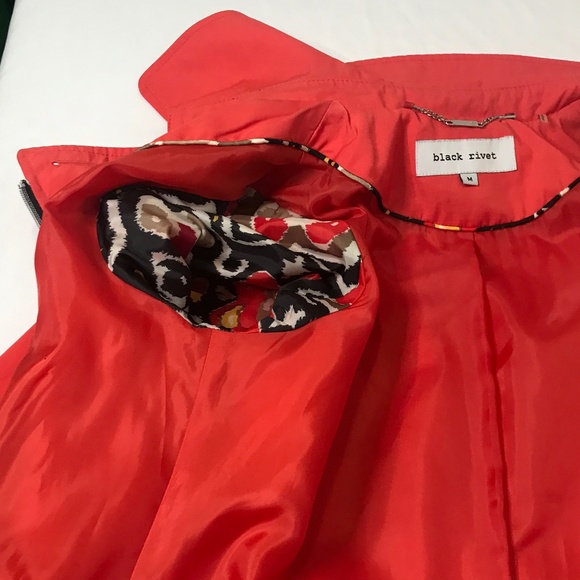 Black Rivet Coral Moto Trench Jacket | Asymmetrical Zip - Picture 14 of 16